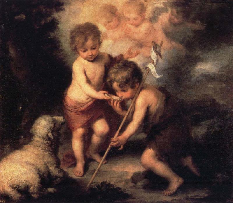 Bartolome Esteban Murillo Infant Christ Offering a Drink of Water to St.Fohn France oil painting art